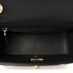Lambskin Resin Crystal Square Quilted Mini Monacoco Flap Black