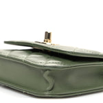 Lambskin Quilted Trendy CC Card Holder On Chain Green
