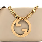 Roxy Calfskin Blondie Chain Shoulder Flap Bag Mystic White