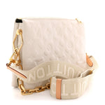 Lambskin Embossed Monogram Coussin PM Beige Cream