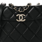 Lambskin Quilted Small Box Bag Black