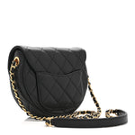 Caviar Quilted Mini Messenger Flap Black