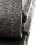 Caviar Quilted Jumbo Double Flap Grey