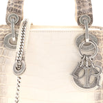 Niloticus Crocodile Himalaya Crystal Mini Lady Dior White