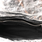 Metallized Arena Calfskin MIni Monaco Chain Shoulder Bag Silver