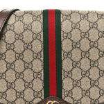 GG Supreme Monogram Web Small Ophidia Flap Messenger Bag Brown