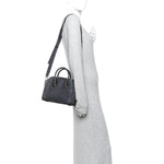Washed Denim Mini Antigona Shoulder Bag Black