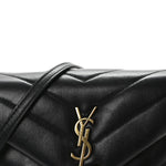 Calfskin Y Quilted Monogram Toy Loulou Crossbody Bag Black