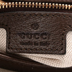 GG Supreme Monogram Textured Dollar Calfskin Web Medium Blondie Top Handle Shoulder Flap Bag Beige Ebony New Acero