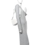 Yarn Raffia Effect Crochet Triangle Shoulder Bag White