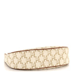 Canvas Calfskin Ava Triomphe Shoulder Bag White