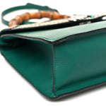 Calfskin Snakeskin Small Lilith Top Handle Bag Green