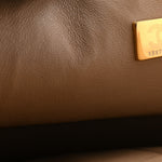 Caviar Quilted Medium Double Flap Beige