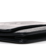 Shiny Aged Calfskin Quilted Mini Nano Kelly Shopper Black