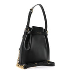 Calfskin CD Embossed Medium C'est Chain Bucket Bag Black