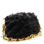 Shearling Lambskin The Pouch Chain Black