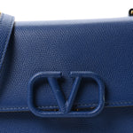 Grainy Calfskin Small VSling Shoulder Bag Blue