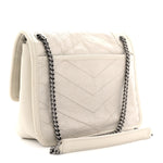 Crinkled Calfskin Matelasse Monogram Baby Niki Chain Satchel Blanc Vintage