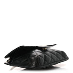 Caviar Fabric Foldable Tote Bag With Chain Black Multicolor