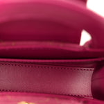 Denim Quilted Mini Nano Kelly Shopper Fuchsia