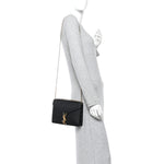 Grain De Poudre Monogram Cassandra Clasp Bag Black