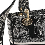 Canvas Embroidered Medium Plan de Paris Lady D-Lite Black White