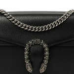 Pebbled Calfskin Small Dionysus Shoulder Bag Black