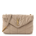 Lambskin Quilted Toy Loulou Puffer Monogram Chain Satchel Nude Powder