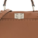 Cuoio Romano Selleria Bi-Color Mini Peekaboo Iconic Satchel Mou Milk