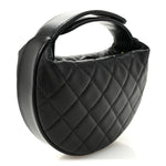 Caviar Quilted Polly Pocket Pouch Hobo Black