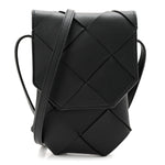 Nappa Maxi Intrecciato Diago Phone Pouch Black