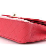 Caviar Quilted Medium Double Flap Dark Pink