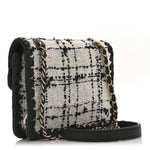 Tweed Braided Calfskin Mini My Own Frame Flap Grey Black