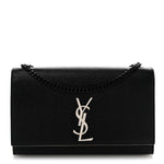 Grain De Poudre Medium Classic Monogram Kate Satchel Black White