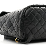 Lambskin Quilted Large Urban Spirit Backpack Black