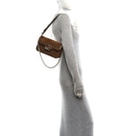Suede Microguccissima Go Small Shoulder Bag Brown
