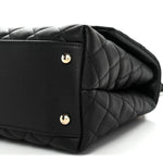 Caviar Quilted Small Coco Handle Flap Black