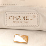 Calfskin Quilted Fringe Small Shopping Bag White
