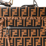 Vitello Century F is Fendi Whipstitch Threads FF Embossed Small Runaway Satchel Tobacco Orzo