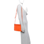 Lambskin Large Trio Crossbody Bag Orange