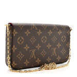 Monogram Pochette Felicie Chain Wallet Fuchsia