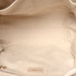 Mixed Fibers Calfskin Medium Deauville Tote Beige White