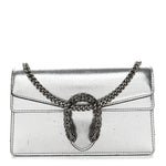 Metallic Calfskin Super Mini Dionysus Shoulder Bag Silver