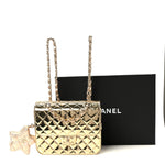 Mirror Calfskin Metallic Calfskin Quilted Hollywood Boulevard Backpack With Coin Purse Gold