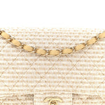 Tweed Medium Double Flap White