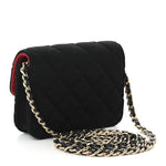Jersey Quilted Micro Mini Flap Black