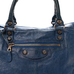 Agneau Giant 12 Gold Hardware Work Bleu Glacier