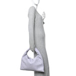 Calfskin Intrecciato Small Hop Oyster Lilac