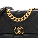 Lambskin Quilted Medium Chanel 19 Flap Black