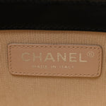 Calfskin Raffia Small Vanity Case Bag Black Beige